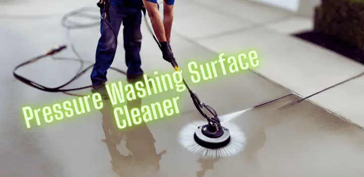 Pressure Washing Surface Cleaner. A pressure washing surface cleaner is a tool designed for quick, efficient cleaning of flat surfaces. It uses high-pressure water jets for a deep clean without damage.
